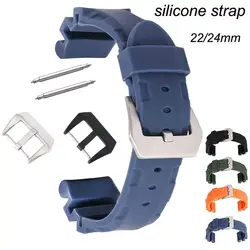 High Quality Watchband Silicone Strap 24mm 22mm Watch bands Soft Rubber Replace Watch Bracelet Waterproof Strap