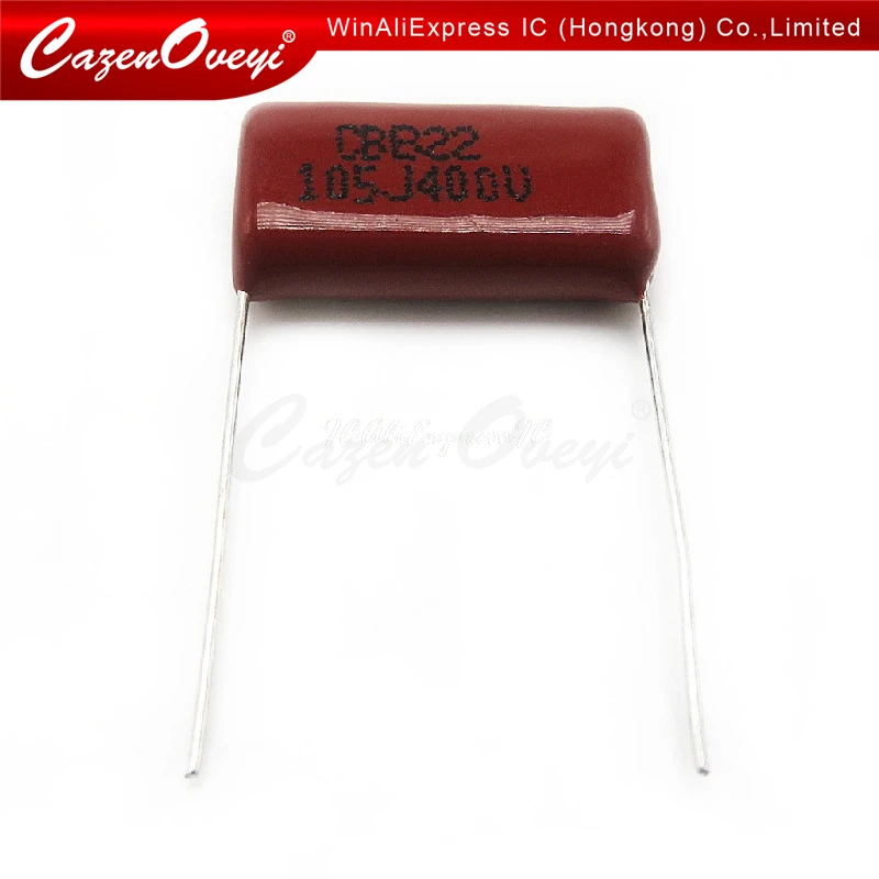 10pcs/lot 400V105 1UF Pitch 20MM 400V 105 1000NF CBB Polypropylene film capacitor In Stock