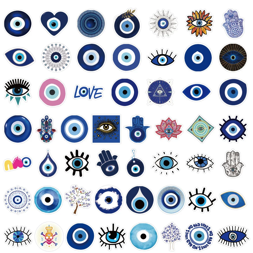 10/30/50pcs Turkish Evil Eye Graffiti Stickers Skateboard Guitar Laptop Motorcycle Luggage Bike Car Phone Cool Sticker Kid Toy