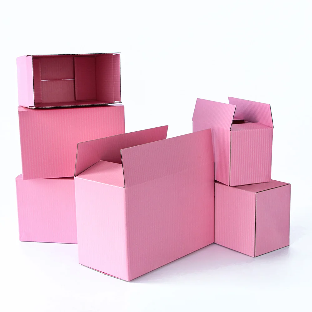 5pcs /10pcs /Pink carton storage gift corrugated paper packaging box trinkets Festival box