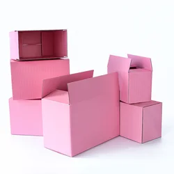 5pcs /10pcs /Pink carton storage gift corrugated paper packaging box trinkets Festival box