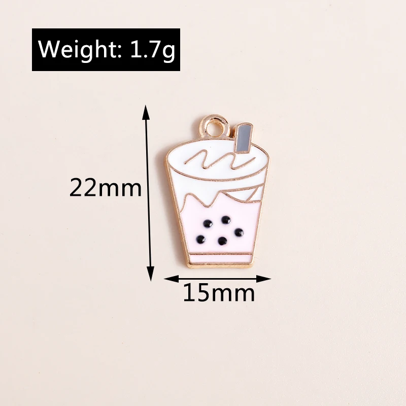 Leslie 10 Stück Emaille süße Essen Trinken Eis Kuchen Saft Cola Charms Anhänger für Halsketten DIY Schmuckherstellung Zubehör – Detail 29