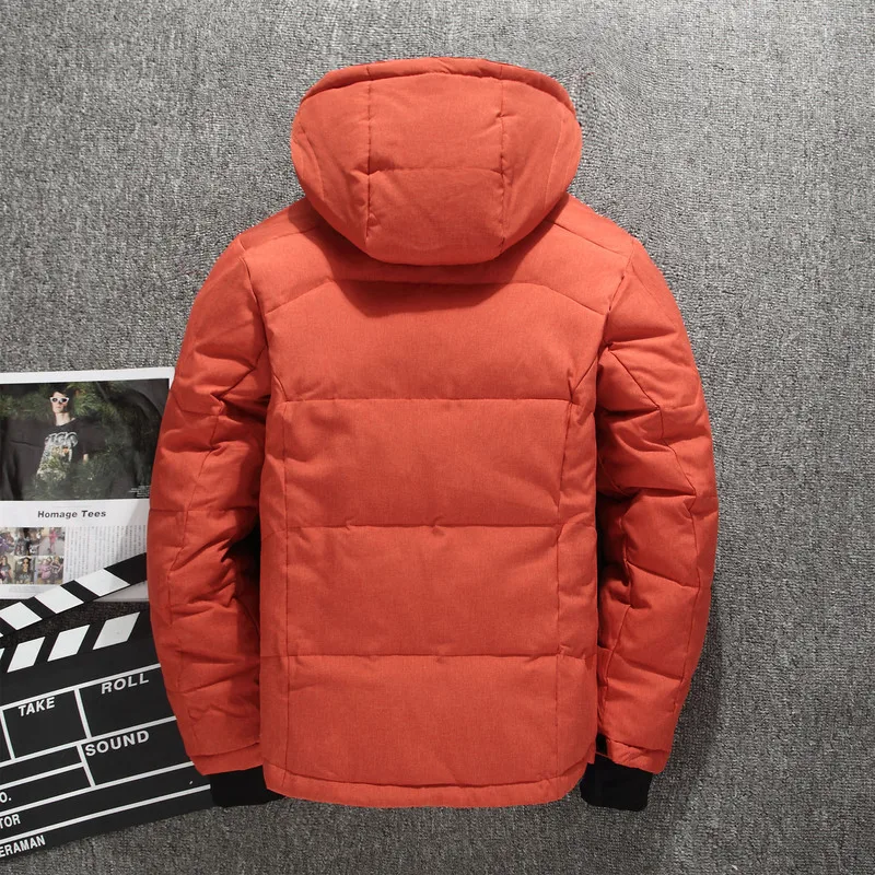 

Men's Down Jacket Winter Coat Short Duck Down Puffer Jacket Men Hooded Outdoor Parka Big Size Doudoune Homme 1987 KJ2645