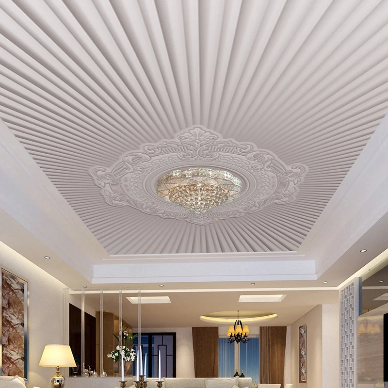 

Custom 3D Photo Wallpaper Modern European Style Embossed Pattern Living Room Ceiling Fresco Wallpaper Mural Papel De Parede 3D