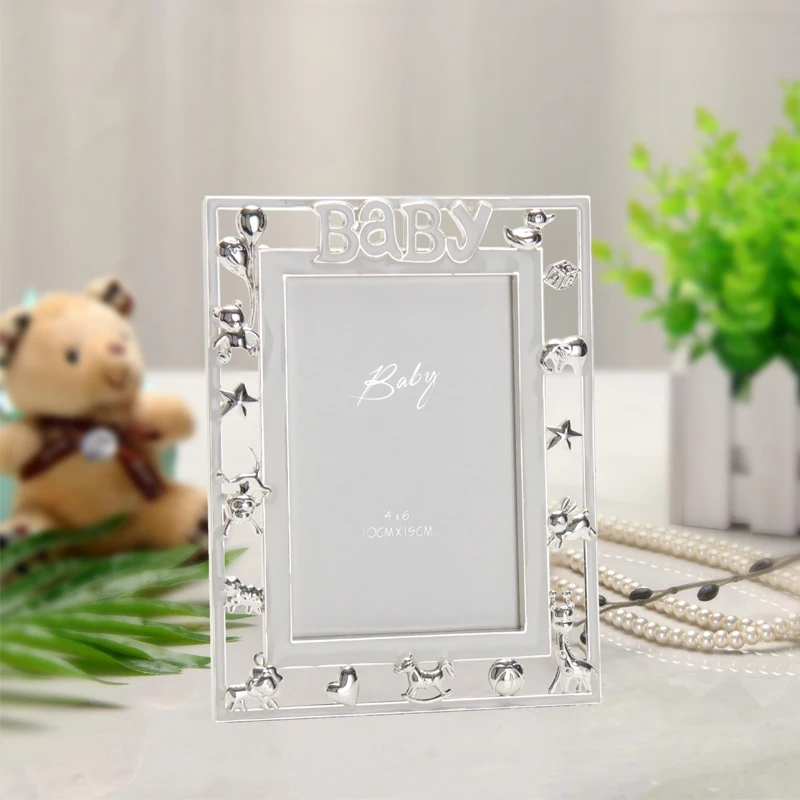 Baby Photo Frame Baby Growth Commemorative Gift Home Decoration Ornaments 4x6 Picture Frame Silver  Creative Gift