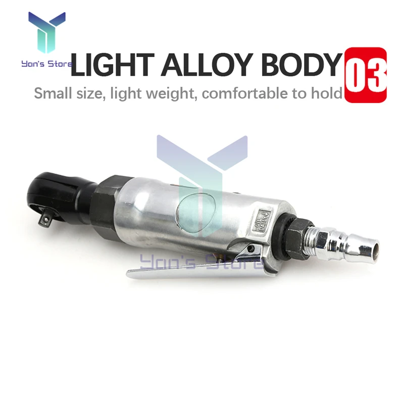 Mini llave de trinquete neumática de vástago recto, aleación de alta calidad, 3/8 1/4, cabeza cuadrada, 10mm, 6,3mm, herramienta de reparación de desmontaje auxiliar