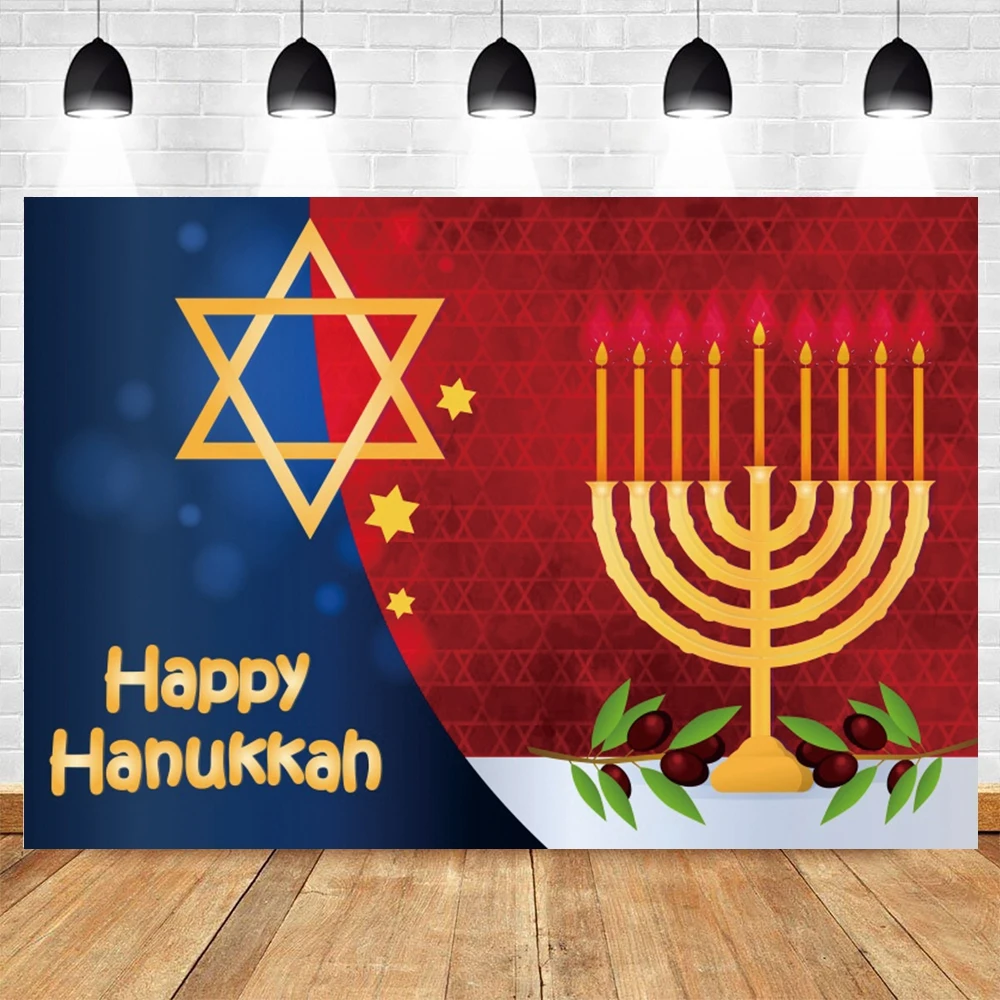 Jewish Rosh Hanukkah Backdrop Photocall Candlestick Bread Party Decor Photography Background Photo Studio Photographic Photozone