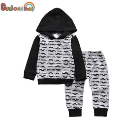 2pcs Baby Boy Clothes Set Fashion Autumn Long Sleeve Hoodie Tops Casual Pants Newborn Infant Girl Clothing 3 6 24 Months Outfits