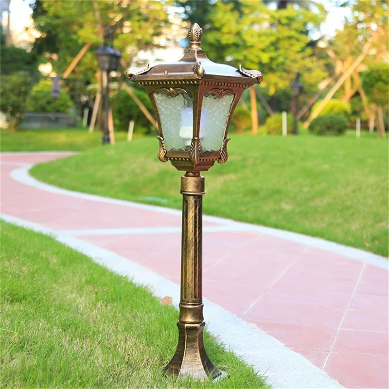 OUTELA-luces LED para exteriores, lámpara de jardín marrón Retro, impermeable IP65, decorativa para el hogar, dúplex