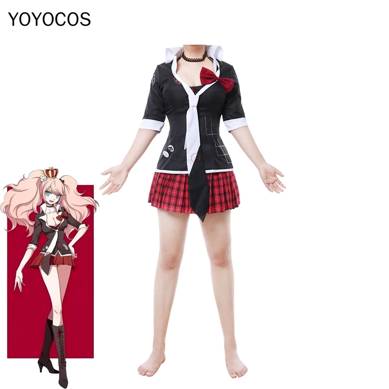 YOYOCOS Danganronpa Cosplay Enoshima Junko Trang Phục Hóa Trang Trang Phục Hóa Trang Halloween Anime Đồng Nhất Bộ Cà Vạt Dễ Thương Đồng Phục