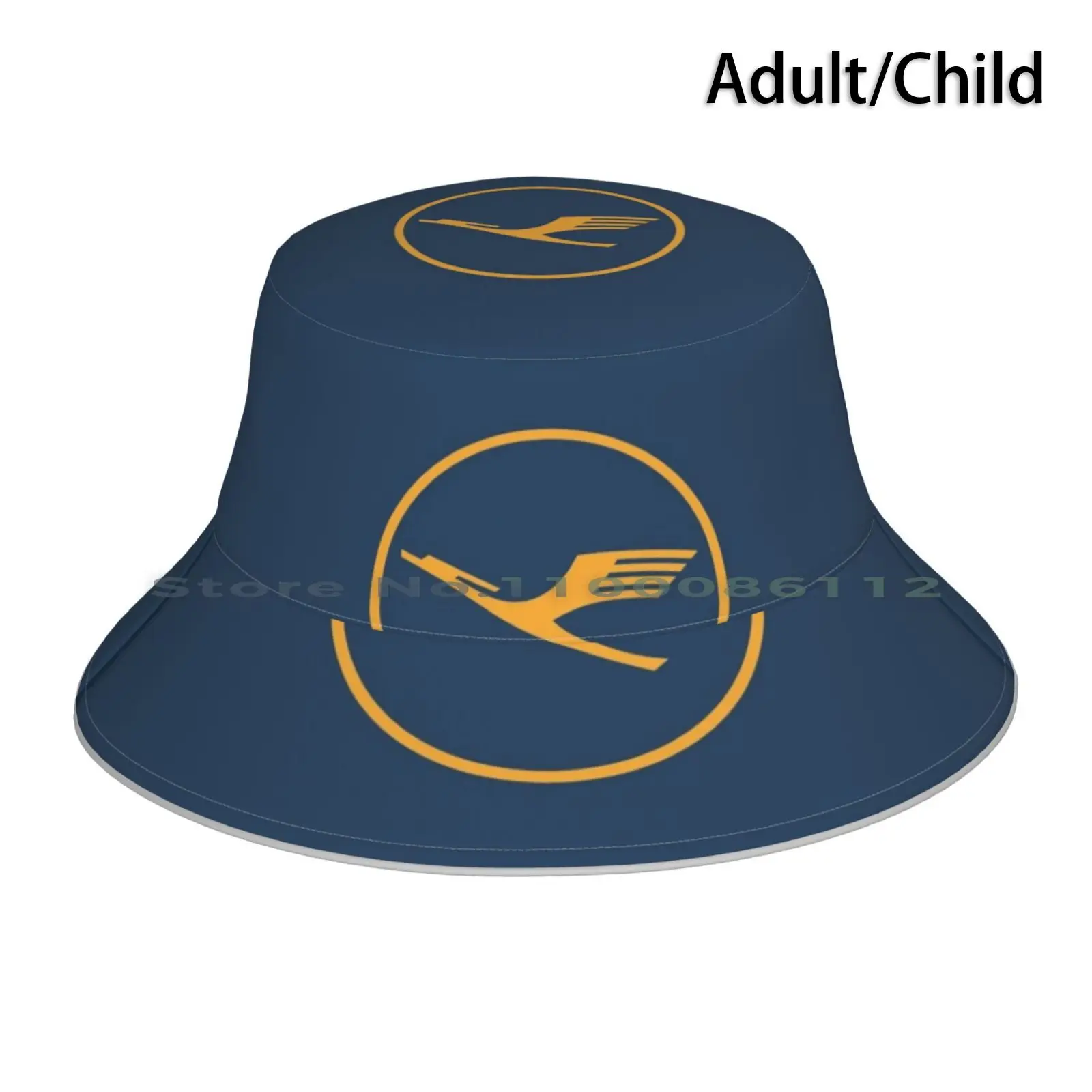 Lufthansa Logo Bucket Hat Sun Cap Lufthansa Airway Airplane Jet Company Logo Crane Bird Foldable Outdoor Fisherman Hat