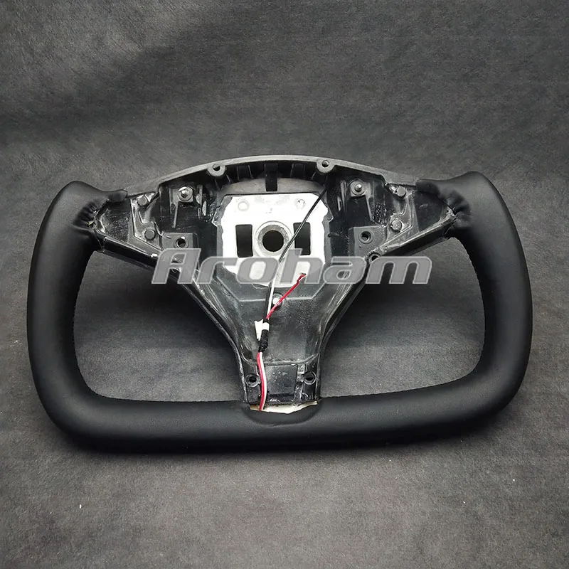 Yoke Steering Wheel All Leather Customized High Quality For Tesla Model S Model X 2014 2015 2016 2017 2018 2019 2020 2021