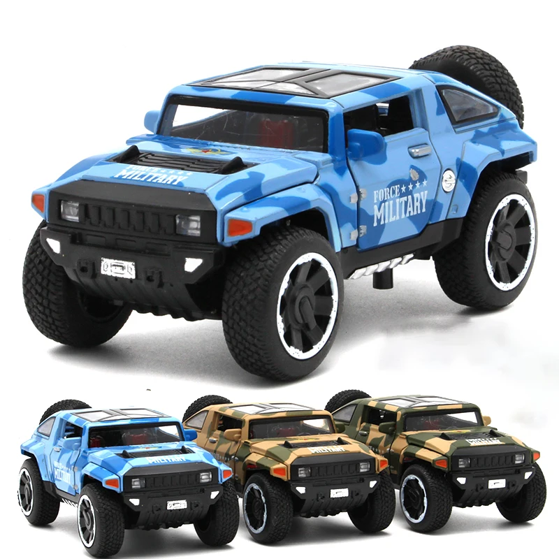 1:32 alta simulação hummer hx polícia carro conceito modelo de carro liga puxar para trás som e luz das crianças brinquedo carro presente aniversário