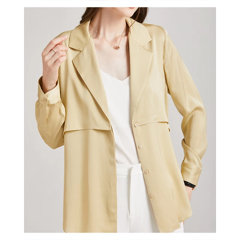 Heavy Elastic Natural Mulberry Silk Small Suit Coat Is Thin 2021 Women\'s Fashion New Suit Women\'s Office Autumn Fashion New