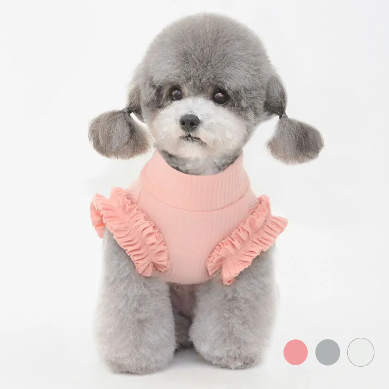 

Cute Cotton Dog Dresses for Small Dogs Soft Spring Puppy Clothes Solid Color Skirt for Teedy Vestidos Para Perritas Dropshipping