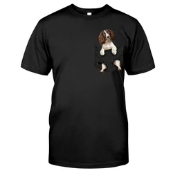Cotton T-Shirts Summer English Springer Spaniel Printed T-shirts Men for Women Shirts Tops Funny Cotton Black Tees Drop Shipping