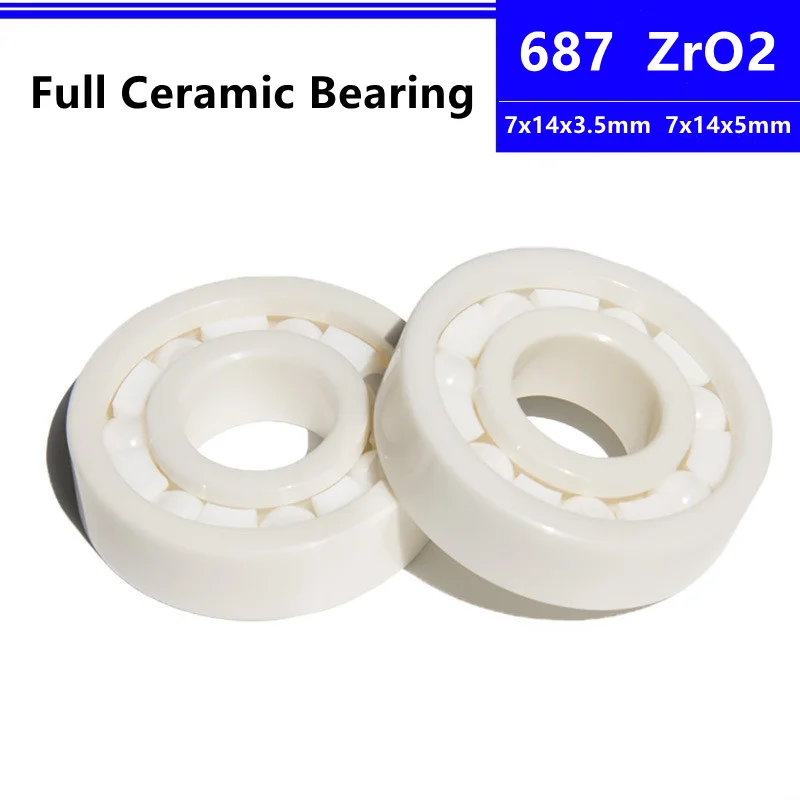 

4pcs ZrO2 ceramic bearing 687 7x14x3.5mm 7x14x5mm Zirconia Full Ceramic Deep Groove Ball Bearing 7*14*3.5 7*14*5 mm
