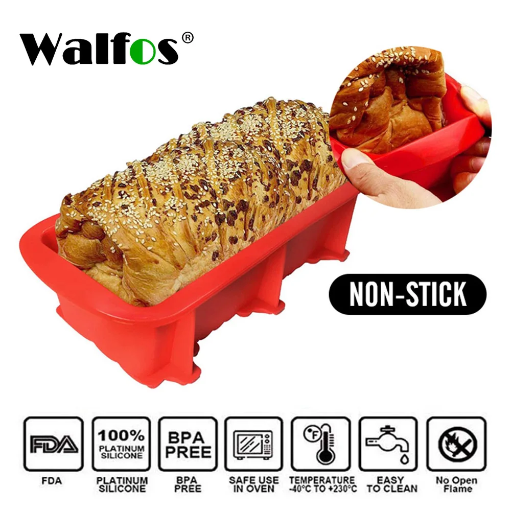 

Walfos Food Grade Non Stick Cake Bread Mold Bakeware Large Toast French Bread Pan-Soap Loaf Pan Mold-Baking Silicone Cake Pan