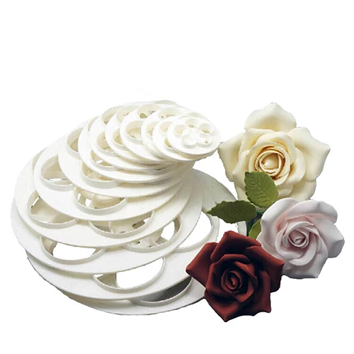 6 Pcs Fondant Cake Sugarcrafts Rose Flower Cookie Mold Gum Paste Cutter Tools