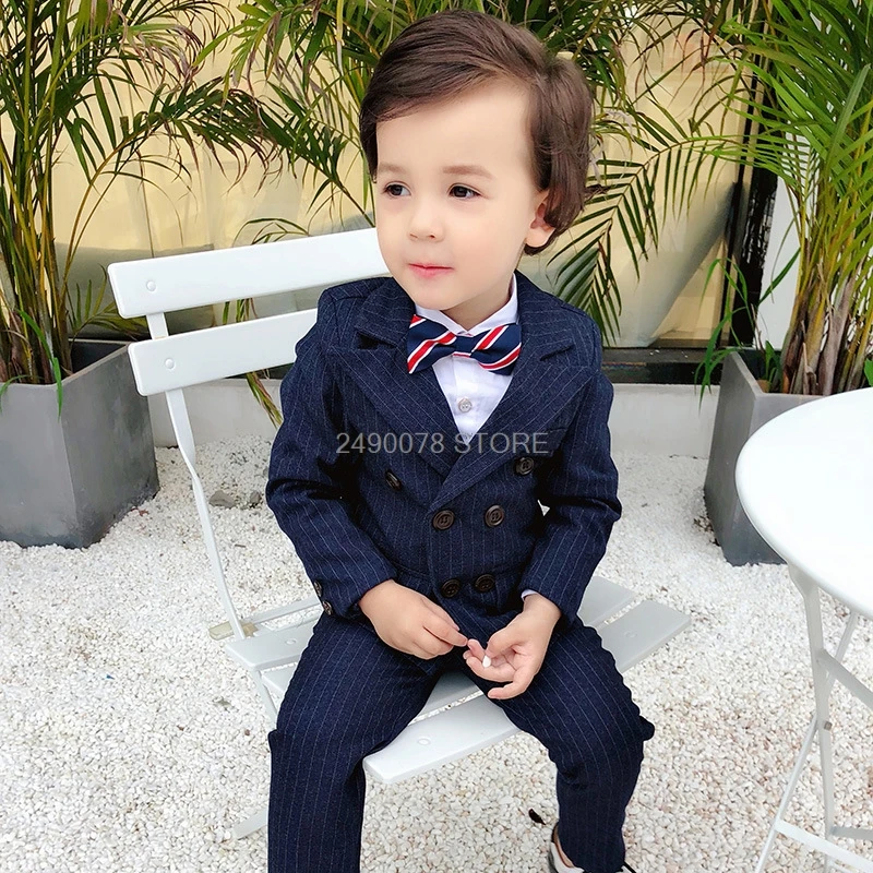 

Kids Host Dance Performance Party Dress Costume 2020 Kids Wedding Blazer +Pants 2Pcs Suit Flower Boys Brand Formal Tuxedos