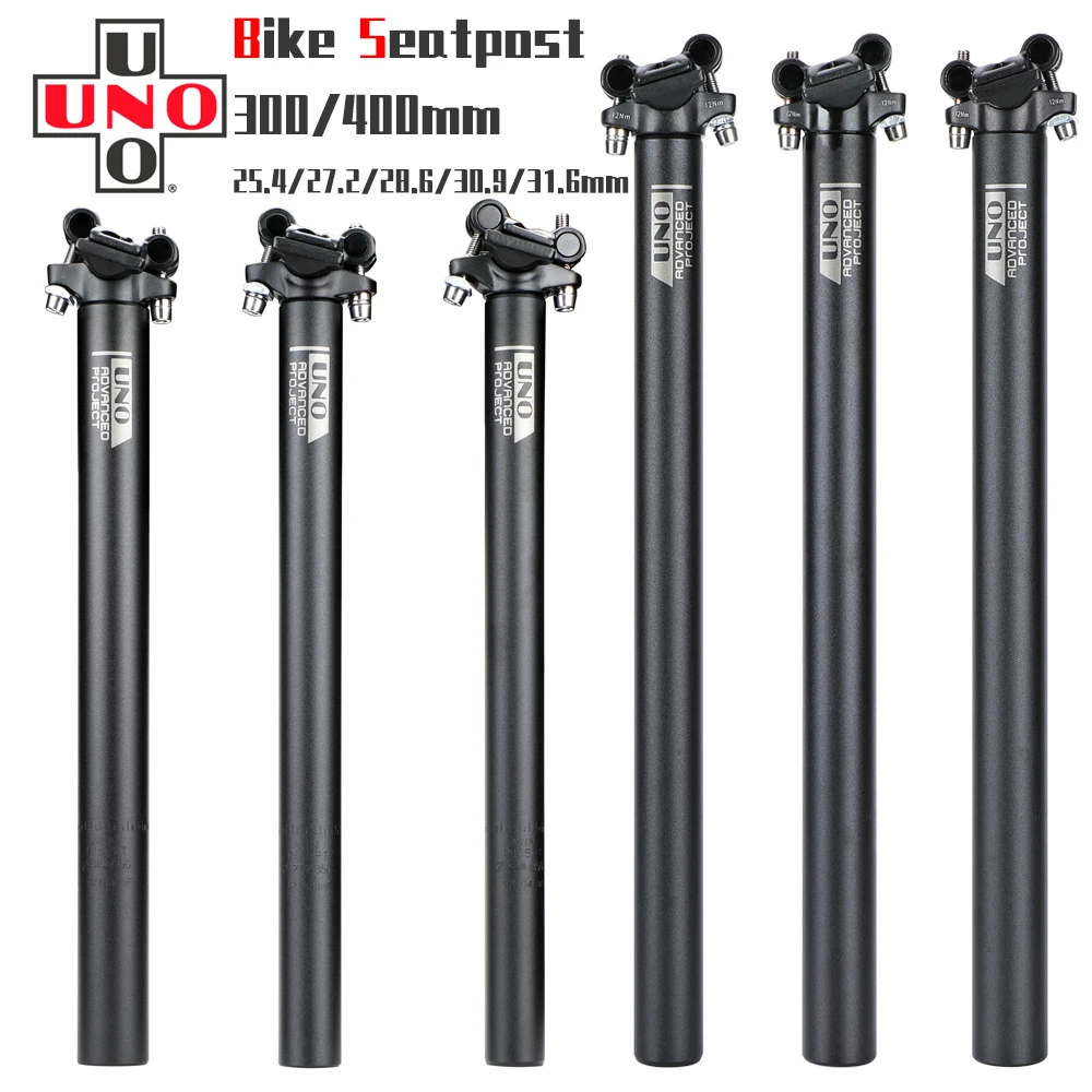 UNO Seat Post MTB Aluminum Seatpost Bicycl Road Bike Seatpost 25.4/27.2/28.6/30.9/31.6*350/400mm Bicycle Seat Tube Ultralight