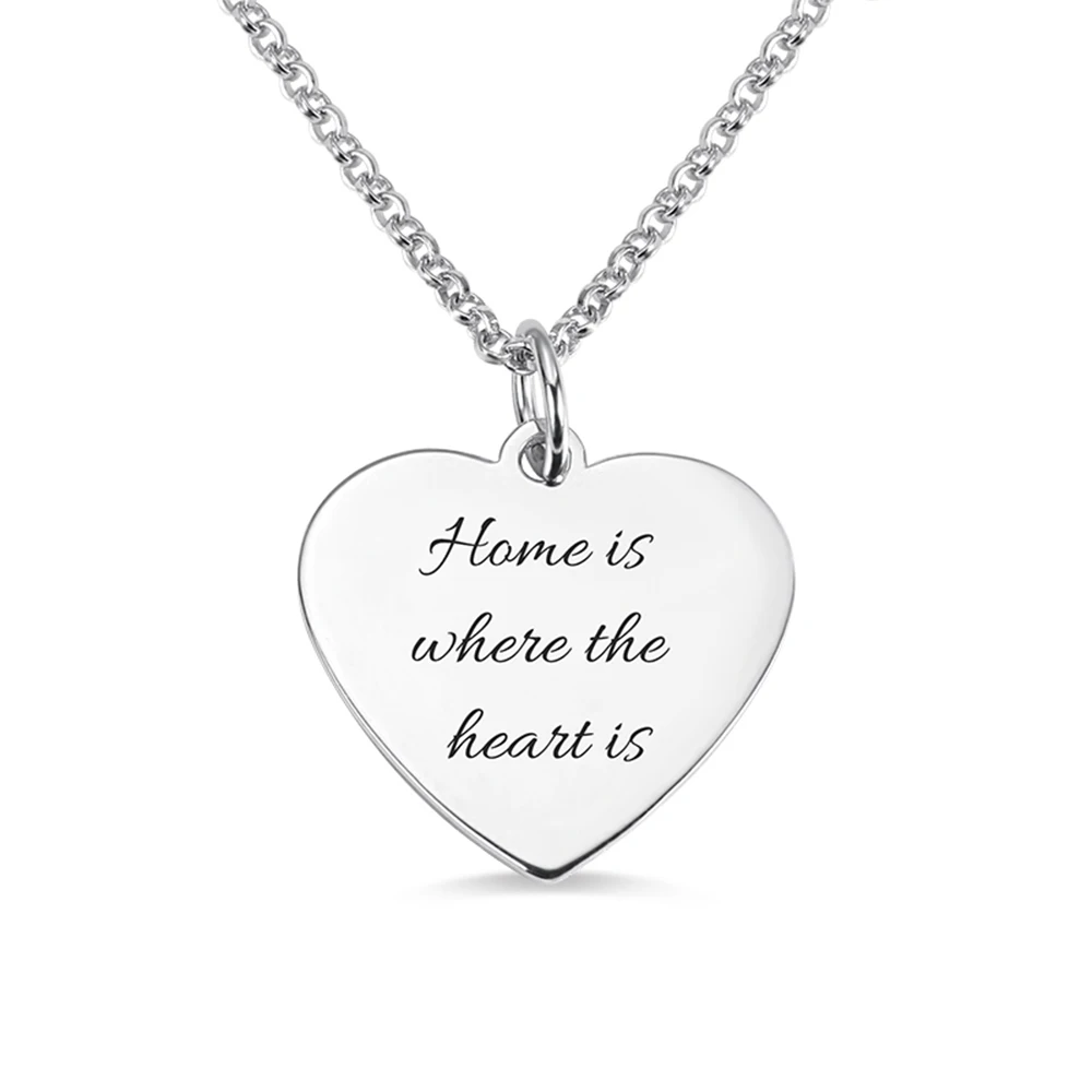 

Personalized Map With Engraving Back Heart Necklace Pendant Jewelry Distance Stone Location Men Women Gift Chain Necklace Part