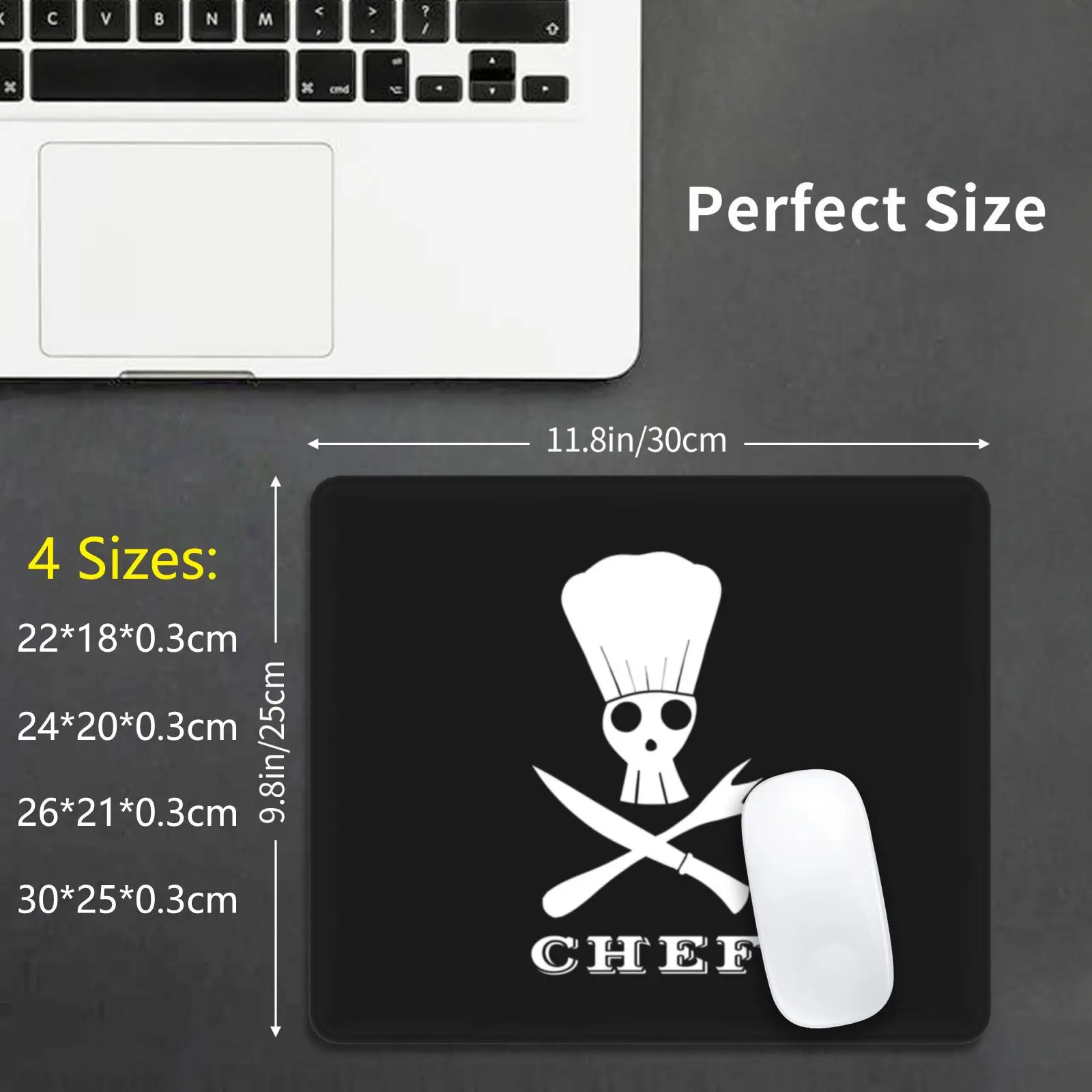 Chef Kitchen Cook Design-Skull Danger-Kitchen Lovers Mouse Pad DIY Print Kitchen Chef Cook Chef Cook