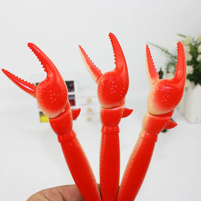 24PCS Interesting Lobster Claw Ballpoint Pen Cute Creative Korea Personality Crab Clip Pliers Stationery