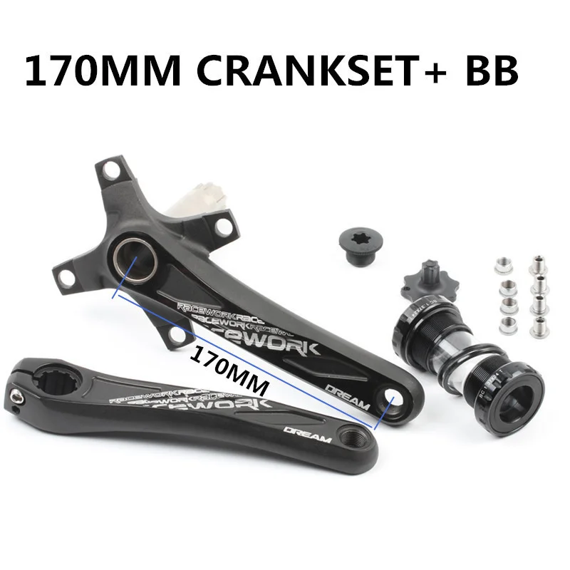 Mountain bike hollow integrated tooth disc crank 104bcd middle shaft set aluminum alloy 170mm 172mm 175mm Bottom bracket BB