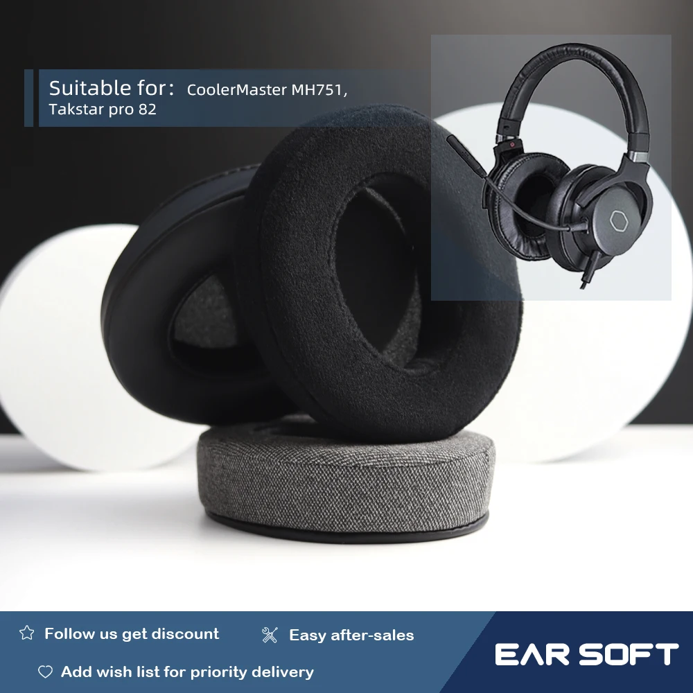 Earsoft Replacement EarPads Cushions for CoolerMaster MH751, Takstar pro 82 Headphones Earphones Earmuff Case Sleeve Accessories