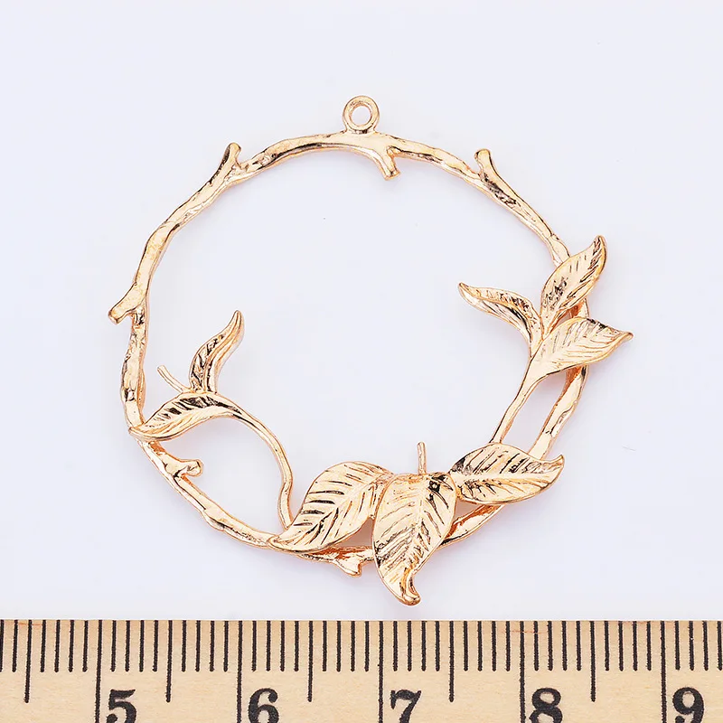 (1614) 38x38MM 24K Gold Color Plated Flower Rings Connector Charms Pendants for Jewelry Making Findings Accessorie Wholesales