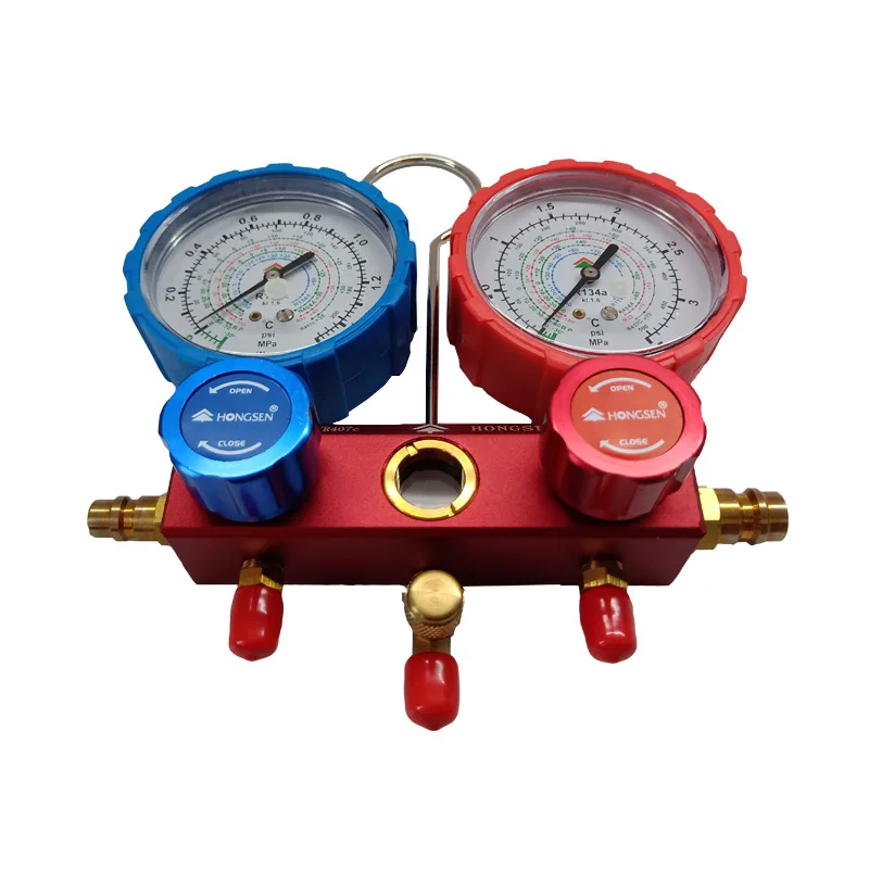 Automotive Air Conditioning Fluorination Meter SET HS-S36GQC-12 Refrigerant Snow Pressure Gauge Liquid Meter Double Valve