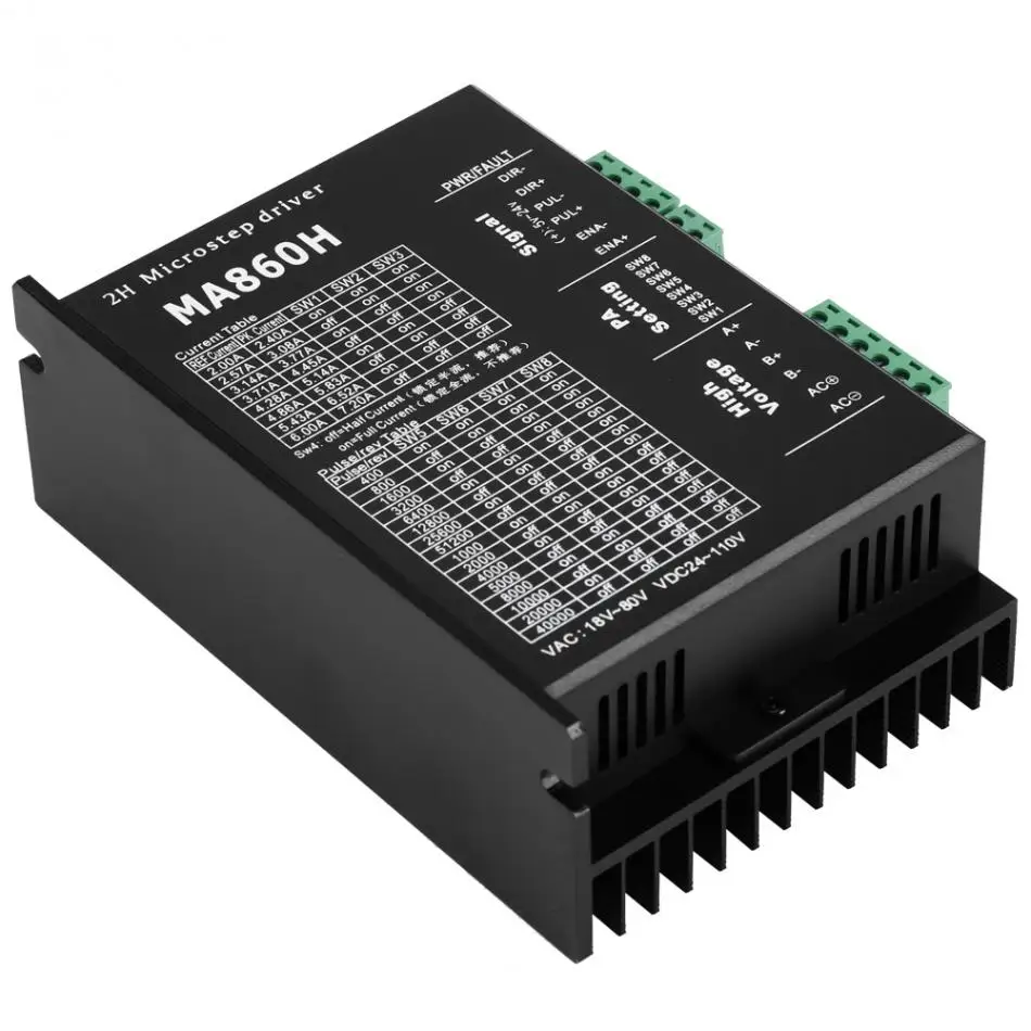 Modulo Controller Driver motore passo-passo MA860H 1Pc 18-80V ca/24-110V cc 7.2A per modulo di controllo motore passo-passo motore 2 fasi 86