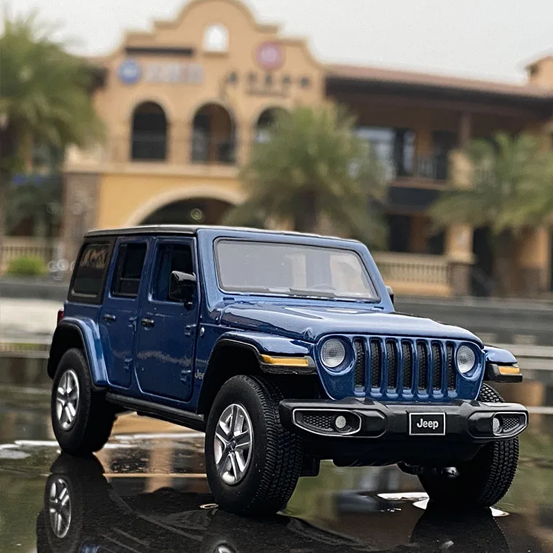 1:32 Jeeps Wrangler Rubicon Legering Model Auto Diecast Metalen Speelgoed Off-Road Voertuig Auto Model Simulatie Collection Kinderen Speelgoed gift