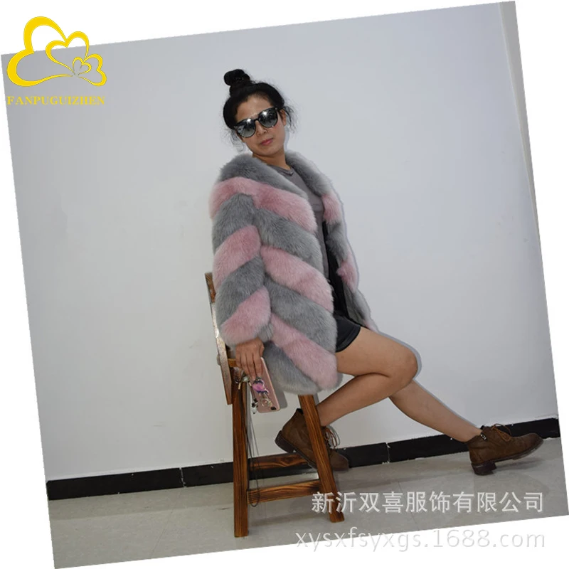 Fashion Faux Fox Fur Coat Women Winter Clothes Socialite Style High end Warm Casual Fur Jackets Women Tops