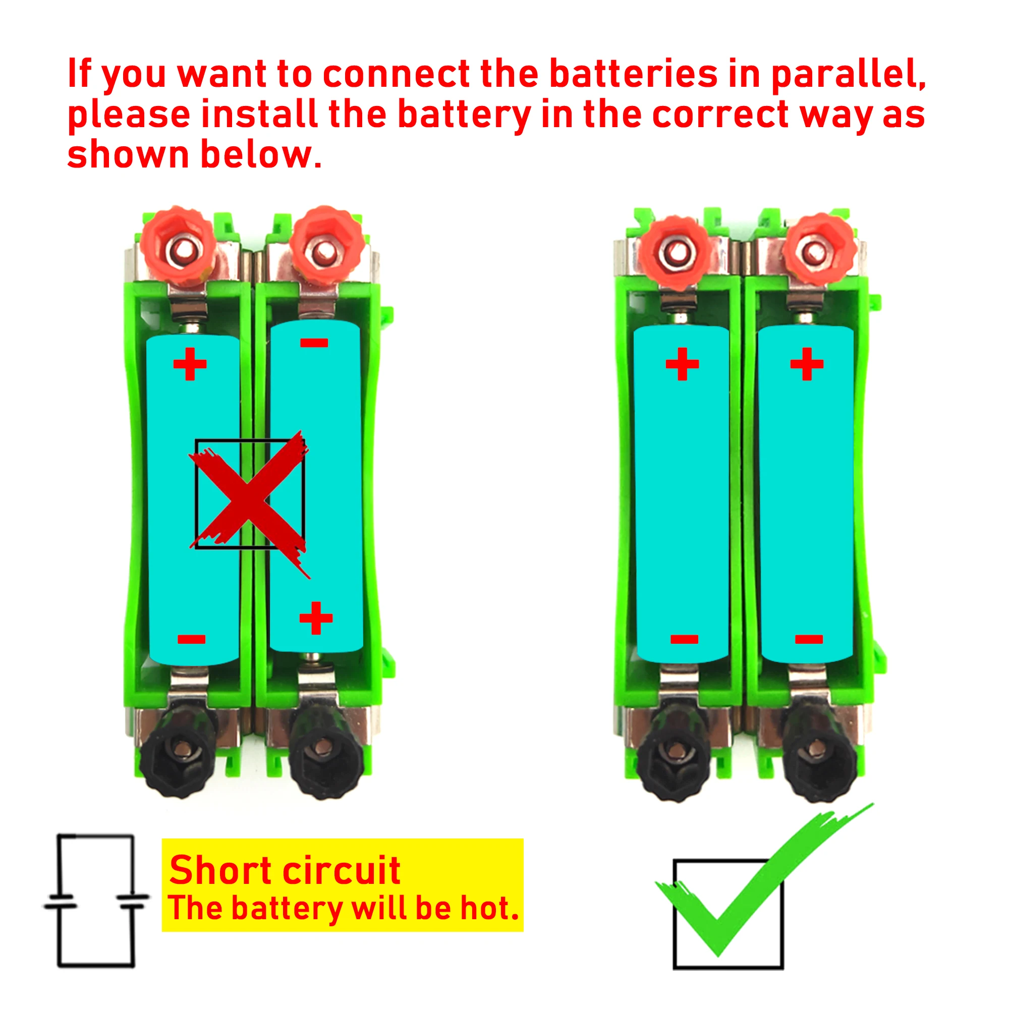 2pcs Plastic Electrical Physical Equipment Experimental Physics 1*AA Battery Packs Box Case Holders