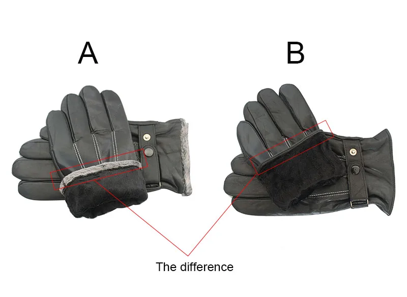 New Winter Warm Genuine Leather Gloves for Men Fashion Fingers Driving Gloves Male Outdoor Sheep Leather Guantes Black