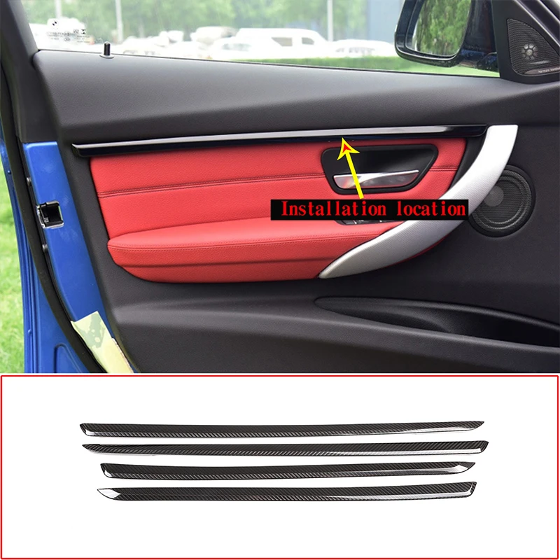 For 2013-2018 BMW 3 Series GT F34 real carbon fiber car door trim sticker car interior decoration accessories