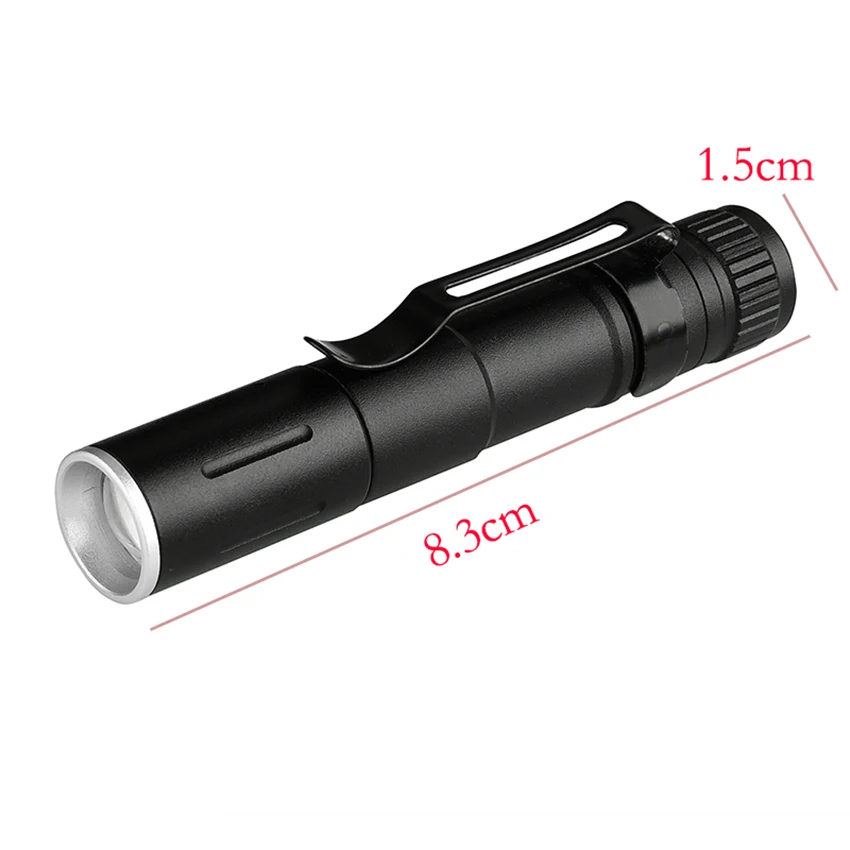 Torcia a penna a LED, testa zoomabile, torcia tascabile Super luminosa a 3 modalità con messa a fuoco regolabile per emergenza, campeggio