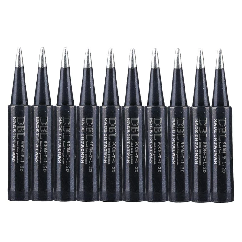 

10pcs/lot 900M-T-1.2D Metal Soldering Iron Tips Lead-free Welding Tip for 936 937 852D+ Soldering Station Rework Tool Set