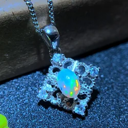 fireworks shining Opal Pendant for Necklace of women jewelry 925 Silver,Certified natural gem birthday christs gift style