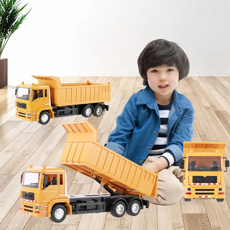 Multi-Functional Dump Truck 2.4G 6WD Six Wheels Program Demo Light Music Rotation Electric Engineering Vehicle Dump Truck  Toys