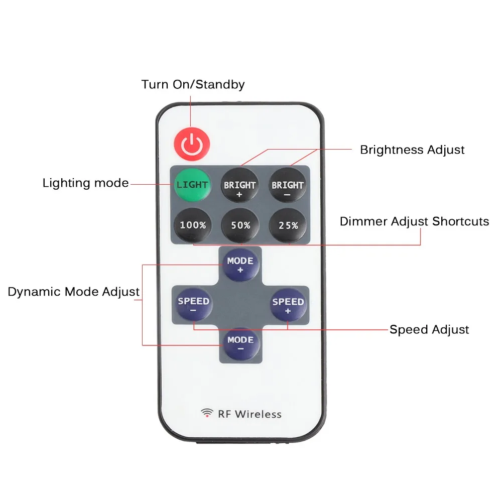 11 Keys LED Strip Controller Mini Dimmer RF Remote 5V USB interface Controller For 5050/2835 Single Color LED strip