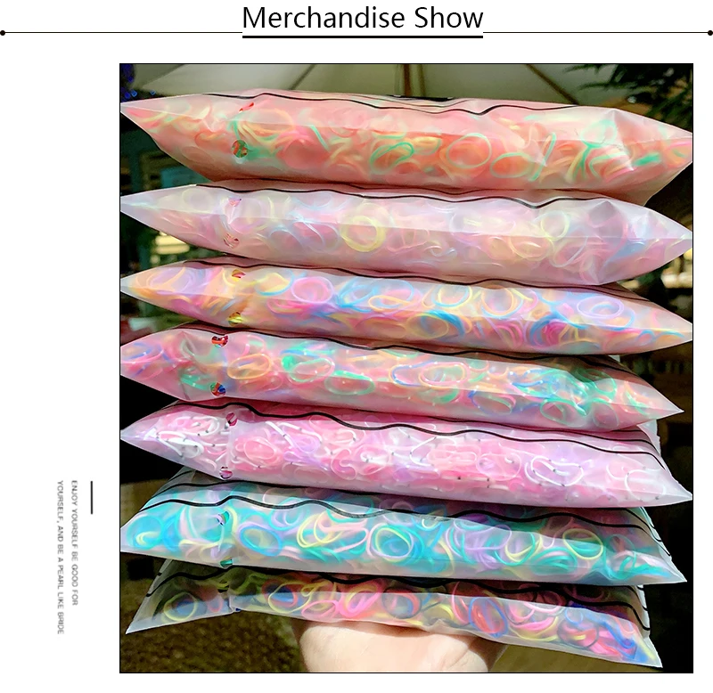 1000 Stück/Packung Bunte Kleine Einweg-Gummibänder für Mädchen, Haargummis für Pferdeschwänze, Modische Haaraccessoires – Detail 6
