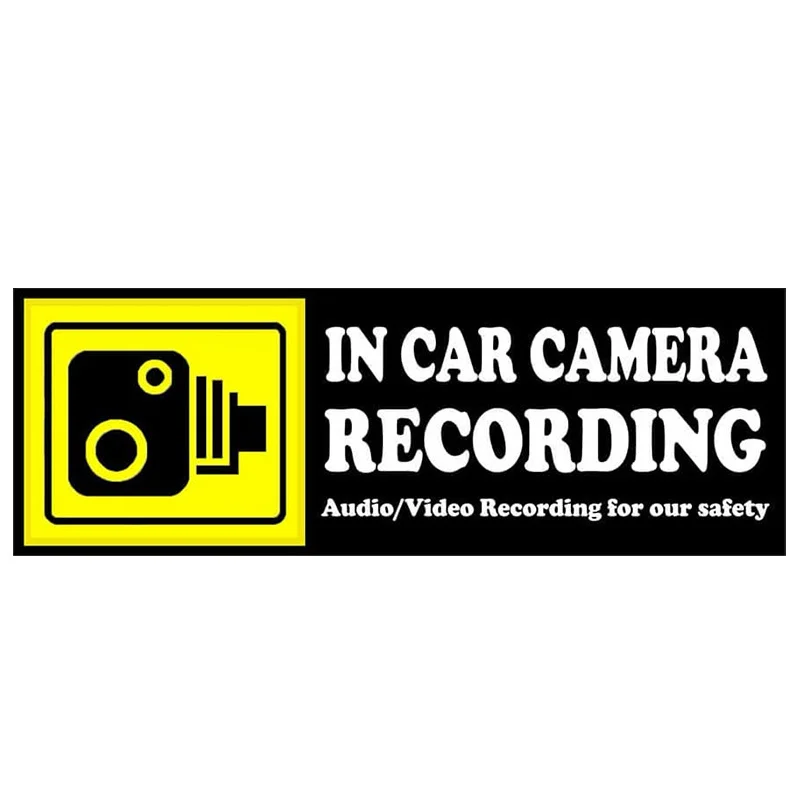 10cm Camera Audio Video Recording Window Cars Stickers Signs Vehicles Warning Decals Labels Bumpers for Taxi Drivers 1 Pcs