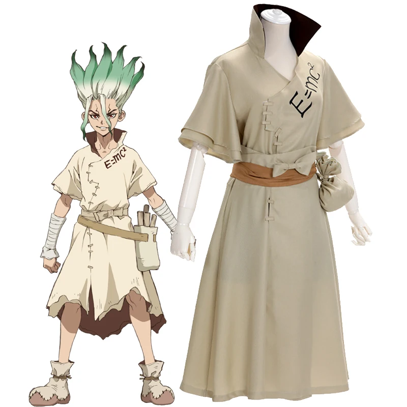 Anime Dr. Stone Cosplay Ishigami Senkuu Costume Ishigami Senkuu Uniform Dress uomo donna Set completo Costume di Halloween