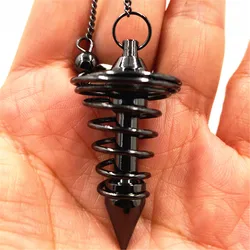 Copper metal Charms pendulums for dowsing reiki pendulum pendant Natural Stone Amulet Healing Pyramid spiritual Chakra Amulet