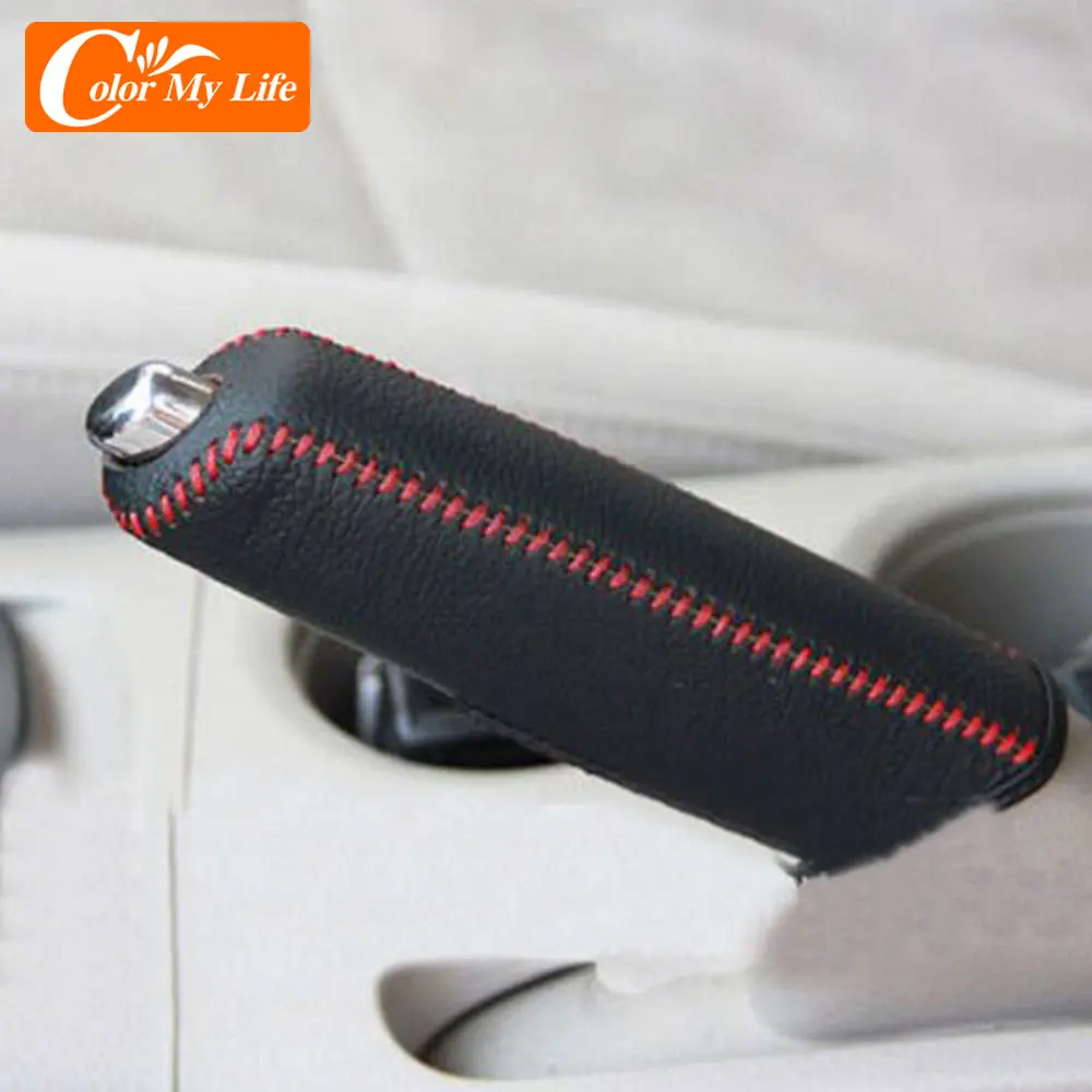 Leather AT DSG Gear Shift Collars for Volkswagen VW Polo Tiguan Golf 5 6 7 Mk7 Passat B5 B6 B7 CC Jetta Car Handbrake Cover