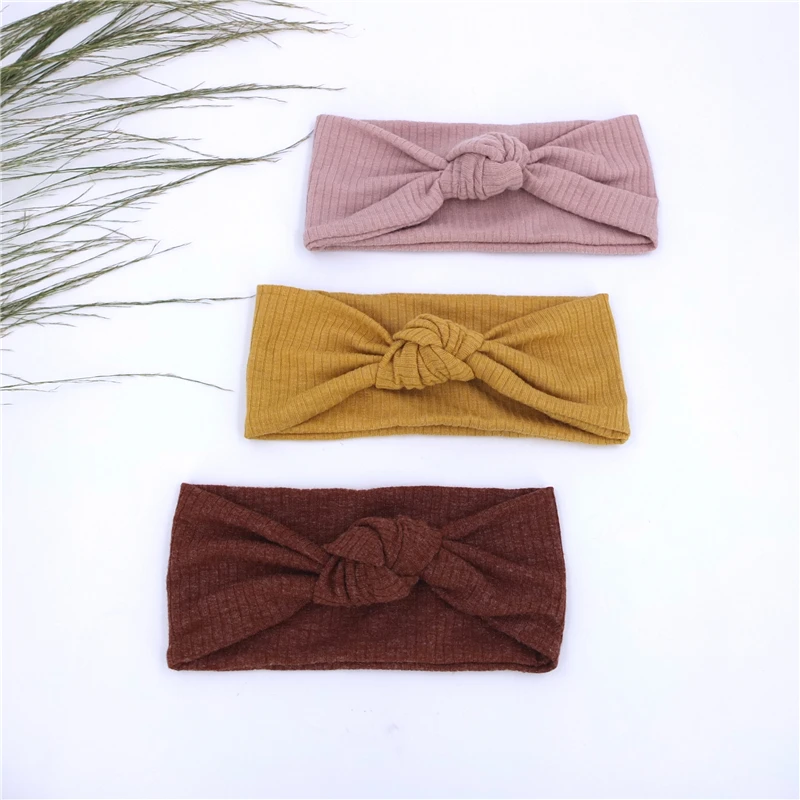 4 PCS Baby Nylon Headband Turban Hairbands Hair Bow Elastics for Baby Girls Newborn Infant Toddler Kids