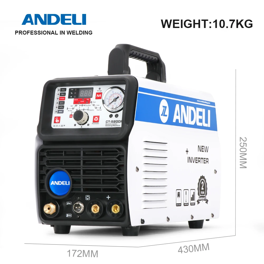 ANDELI Plasma Cutting Machine CT-520DPL CUT/COLD/TIG/MMA/Pulse 5 in 1 Inverter TIG Welder Cold Welding Multifunctional Welders